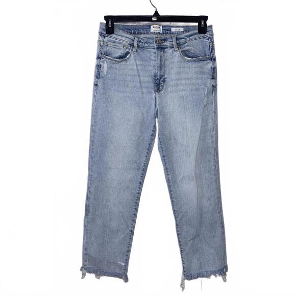 Kensie Jeans The Slim 12/31 light wash raw hem straight y2k mid rise denim jeans - Picture 1 of 3